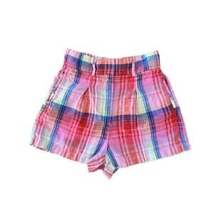 C&C California Shorts Size 6 Linen Plaid High Waist